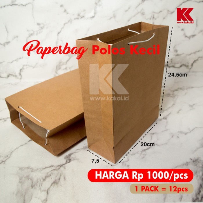 

PAPERBAG KRAFT EKONOMIS TALI RAMI / TAS KERTAS/ PAPER BAG MURAH @12pc