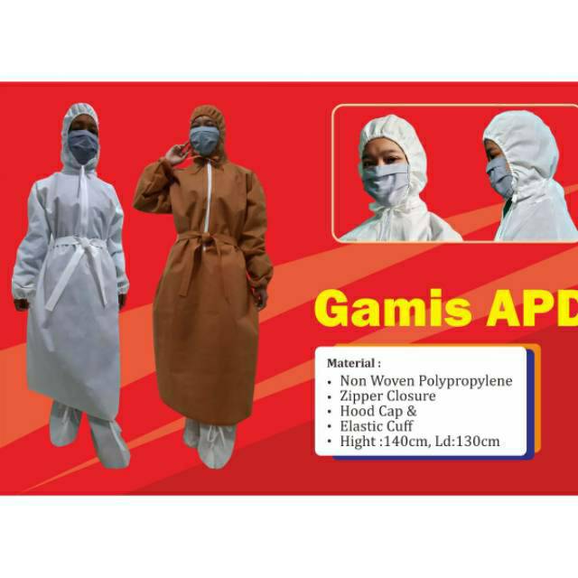 APD Baju Gamis Setelan Bewarna Cokelat Untuk Hazmat Lapis Kedua  | Baju Anti Virus & Bakteri Corona