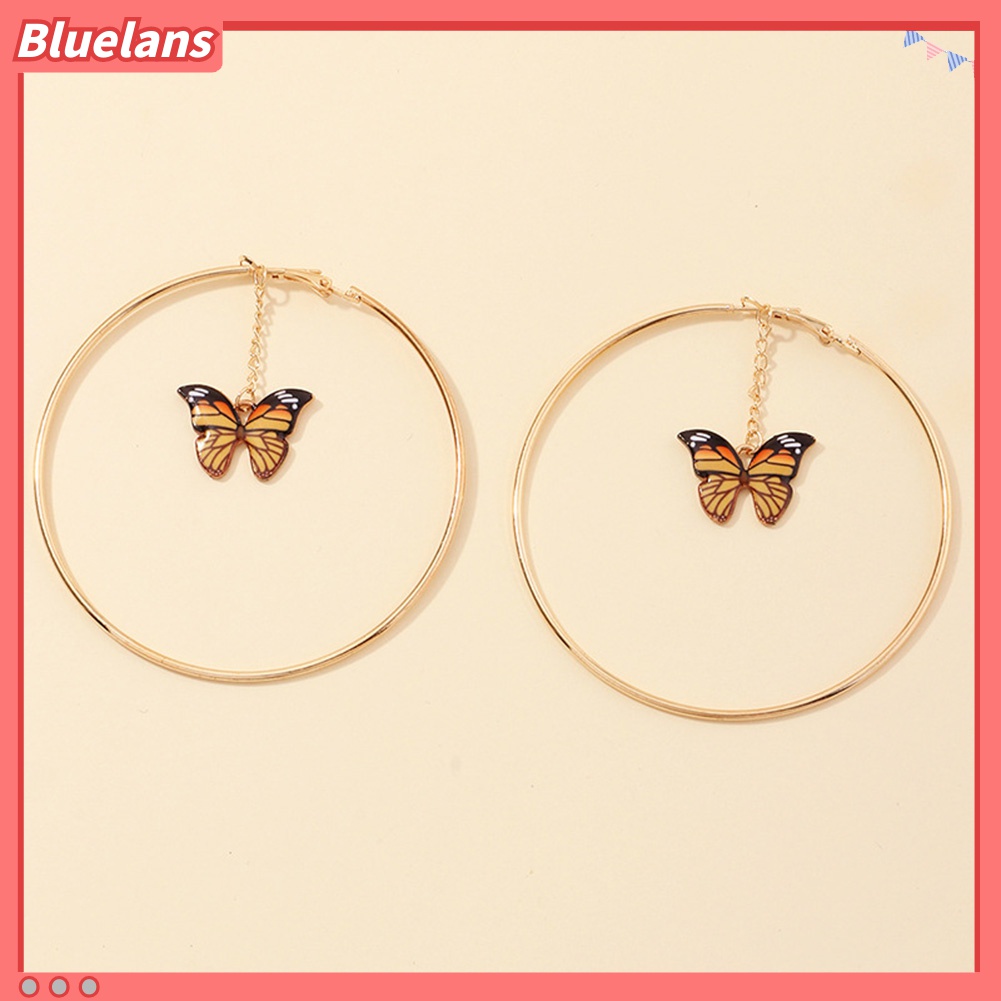 Anting Hoop Rantai Gantung Model Butterfly Besar Untuk Wanita