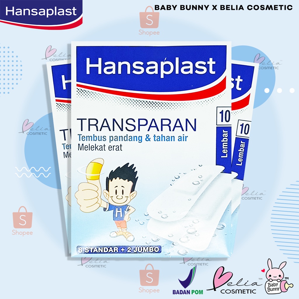 ❤ BELIA ❤ Hansaplast Transparan Plester Bening Tembus Pandang isi 10 Lembar