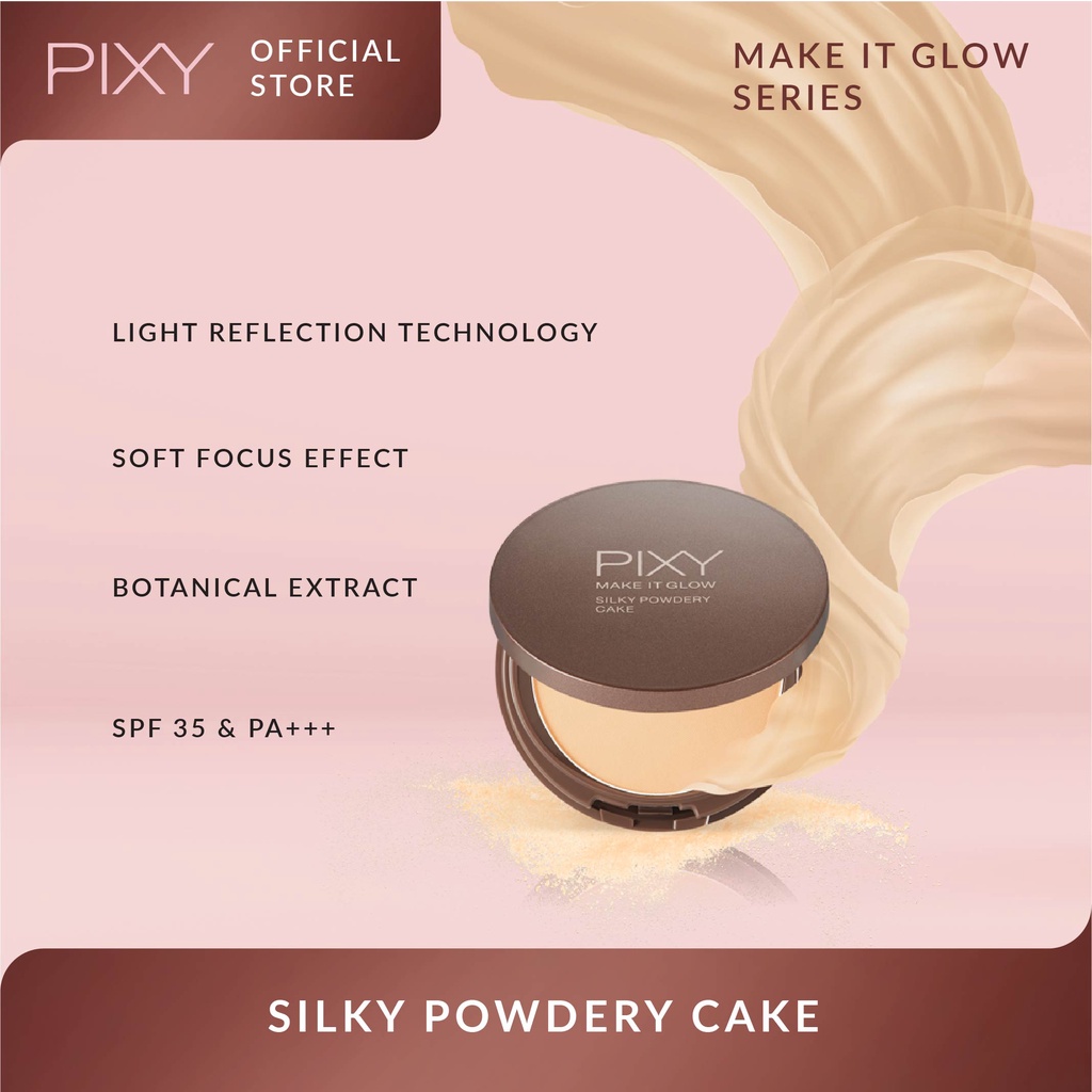 PIXY Make It Glow Silky Powdery Cake 301 Medium Beige