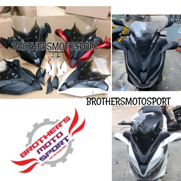 {duniastore} tameng windshield mhr plastik spion lipat mhr pcx 150 all new Limited