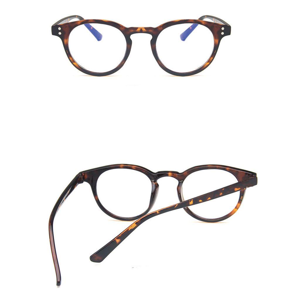 Mxbeauty Kacamata Anti-Biru Cahaya Pria Wanita Vintage Bingkai Bulat Lensa Bening 0derajat Eyewear Optical Glasses