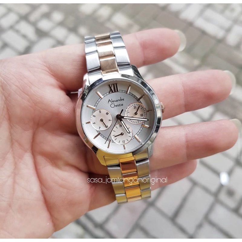Jam Tangan Alexandre Christie Ac 2815 Original silver rosegold