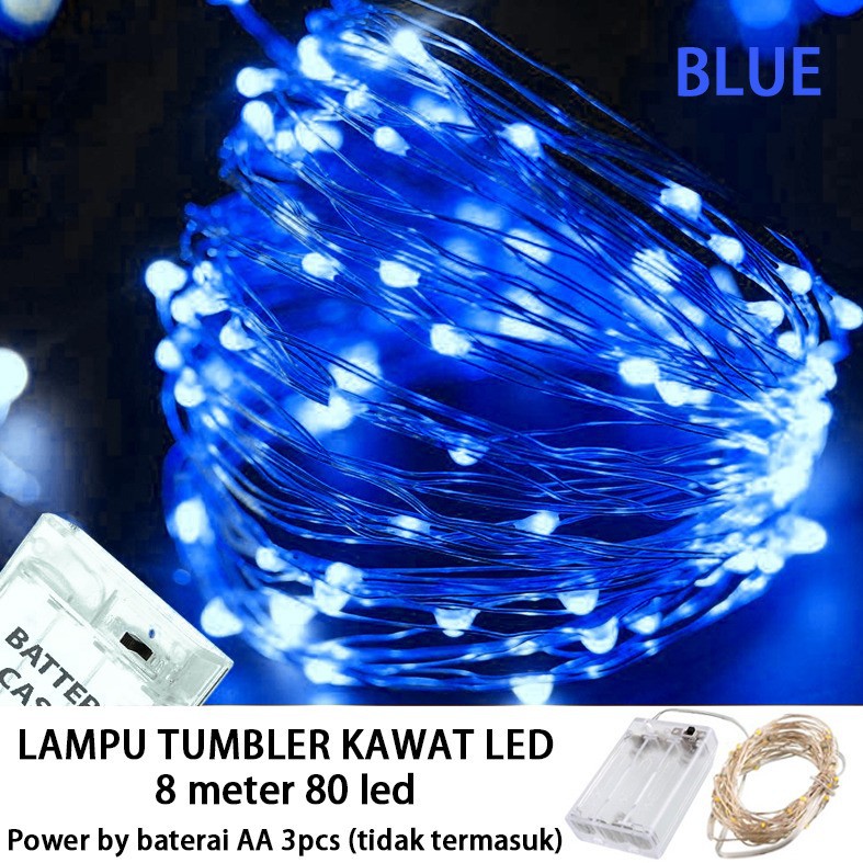 Lampu Natal LED Kawat Tembaga 80 LED A2 8 Meter