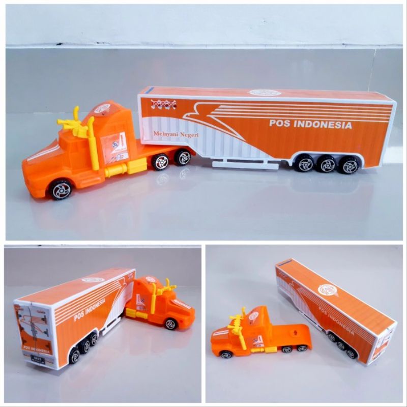 Mainan Truk Kontainer Ekspedisi Miniatur Mobil Mobilan Box Pos Indonesia Anak Laki Cowok