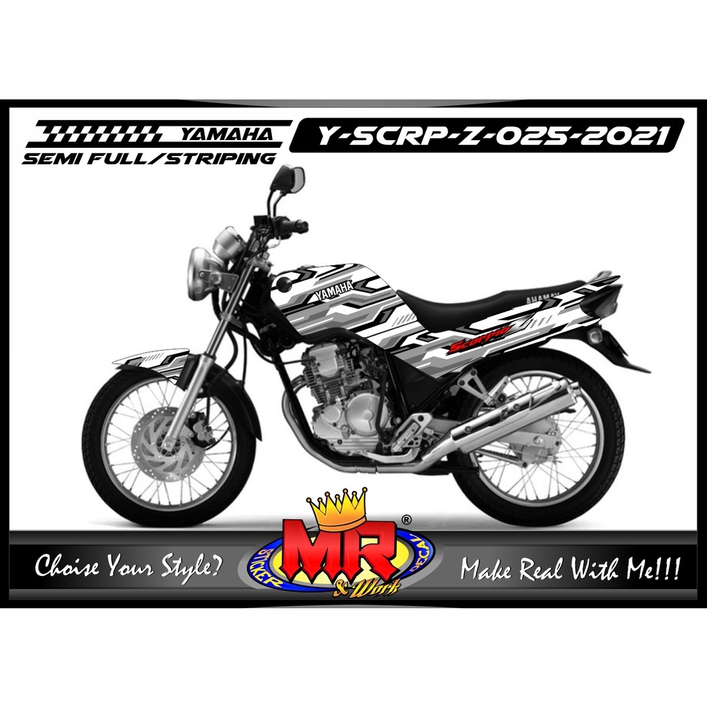 Decal Stiker Motor Yamaha Scorpio Z Grafis Decal Racing Modif Terbaru