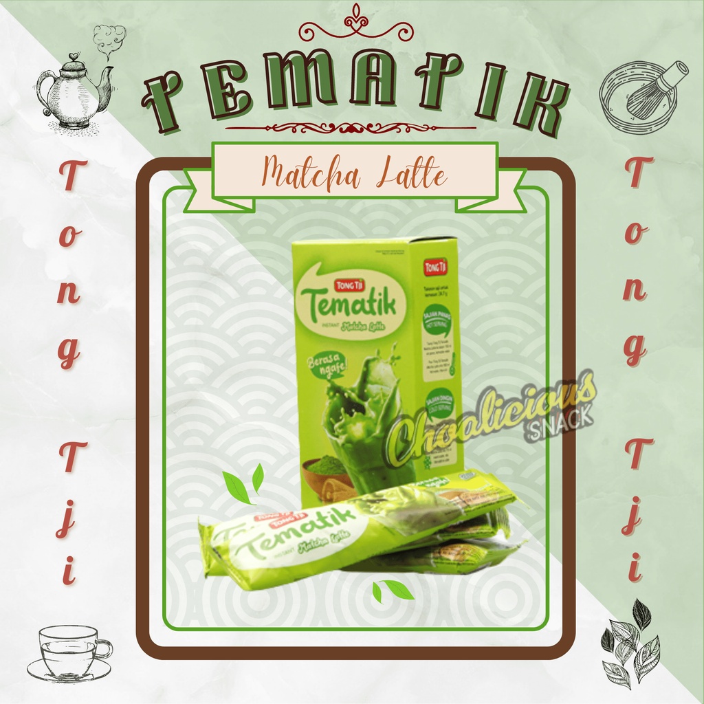 

Tong Tji Tematik Varian Matcha Latte Minuman Latte Bubuk Instant