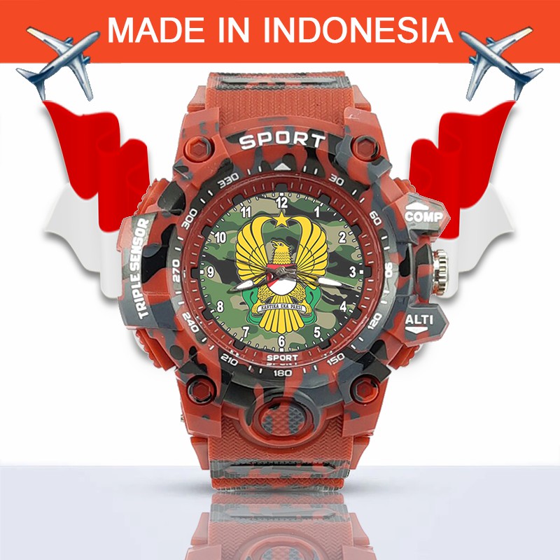 {Istimewa} Jam Tangan TNI - AD (Merah Army) - Water Resistant