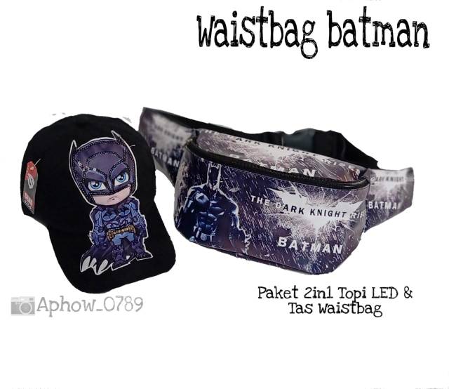 Tas selempang anak batman gratis topi led