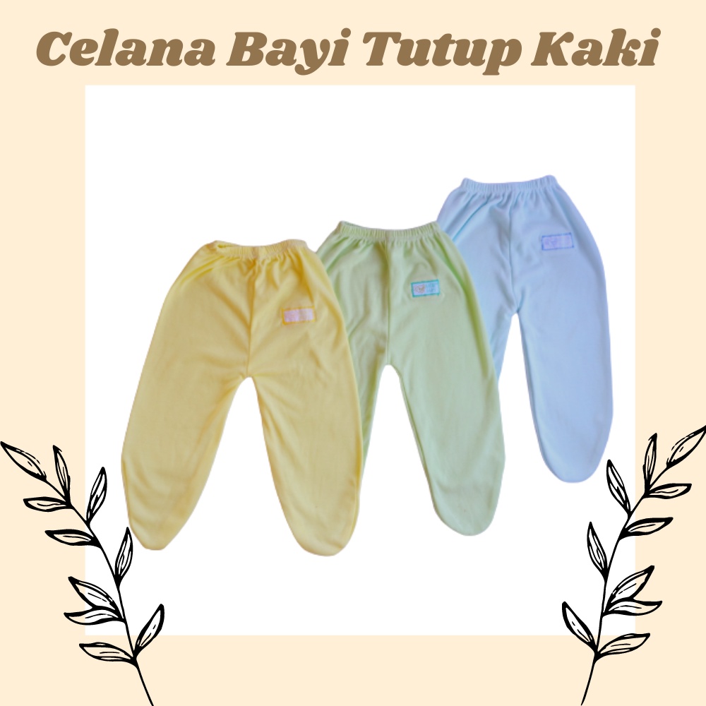 Celana Bayi Panjang Tutup Kaki Polos Termurah / Celana Bayi Buntung Polos / Celana Bayi New Born terlaris isi 3 pc