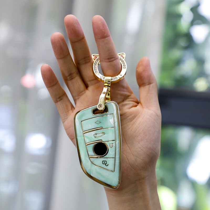 Casing Kunci Mobil Bahan TPU Motif Giok Untuk BMW X1 X3 X5 X6 X7 1 3 5 6 7 Series Z4 G20 G30 G11 F15 F16 f39 G01 G02 F48