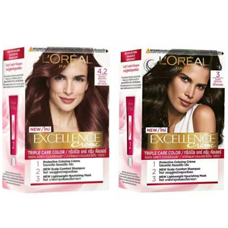  Loreal  Paris Excellence 3 Dark  Brown  4 2 Pearly Brown  