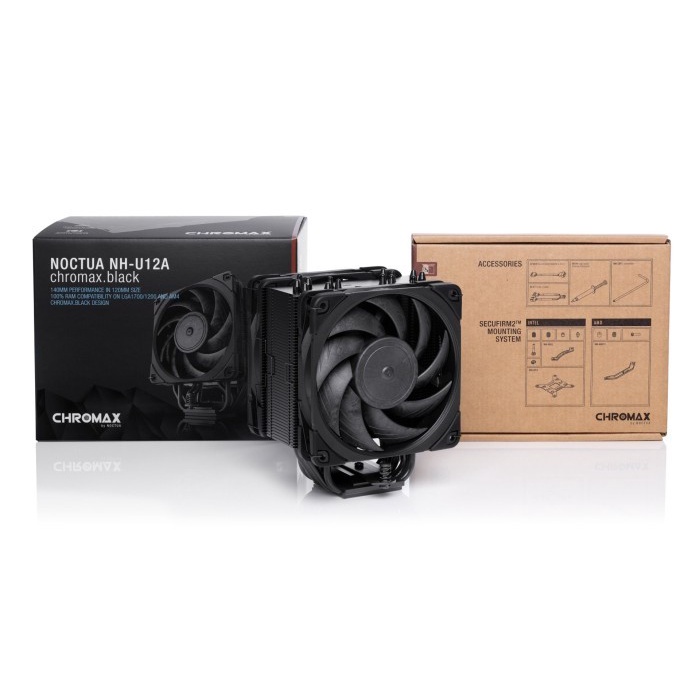 HSF Noctua NH-U12A Chromax Black | Dual Fan NF-A12x25 120mm CPU Cooler