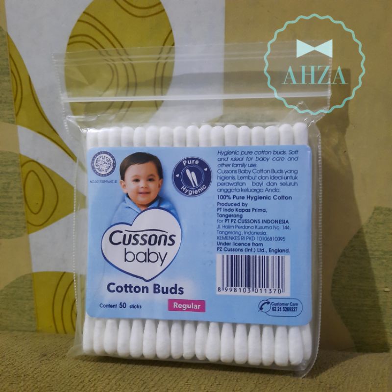 AHZA CUSSONS BABY COTTON BUDS EXTRA FINE &amp; REGULER ISI 50