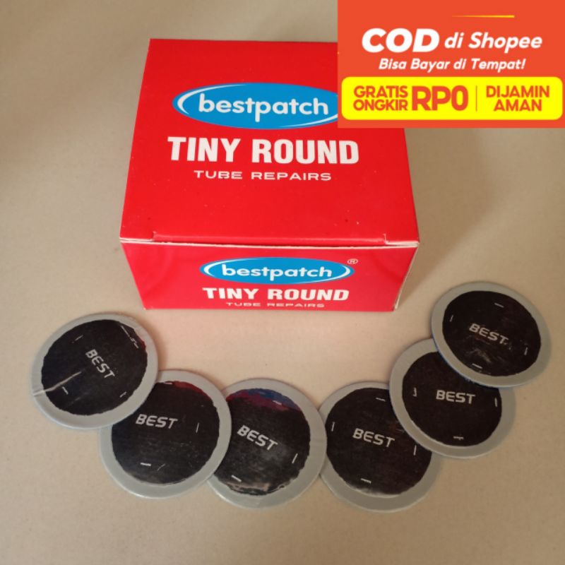 Bestpatch Tiny Round 25mm 1 Box Isi 100pcs - Karet Tambal Ban Dalam - Best - Bestpatch