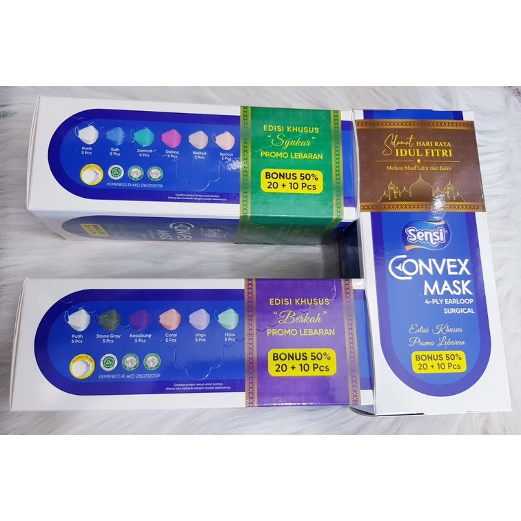 Masker Sensi Convex-Mask 4ply Earloop Isi 20 + 10 Pcs