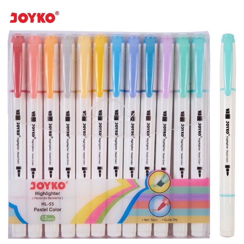 

Joyko Pastel Highlighter Set 12 HL-55 / Penanda Warna
