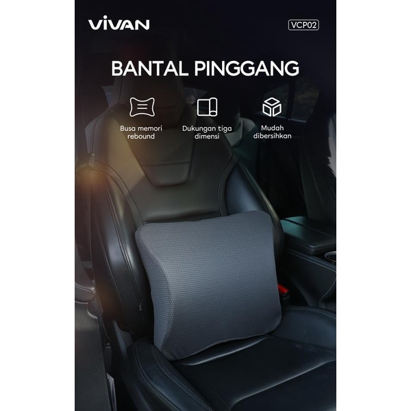 Vivan VCP02 Bantal Mobil Sandaran Pinggang Memory Foam Lumbar Pillow