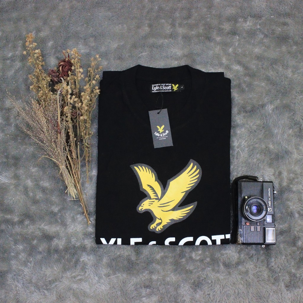 T SHIRT KAOS LYLE & SCOTT BIG LOGO BLACK AUTHENTIC ORIGINAL BESTSELLER TERLARIS TERMURAH