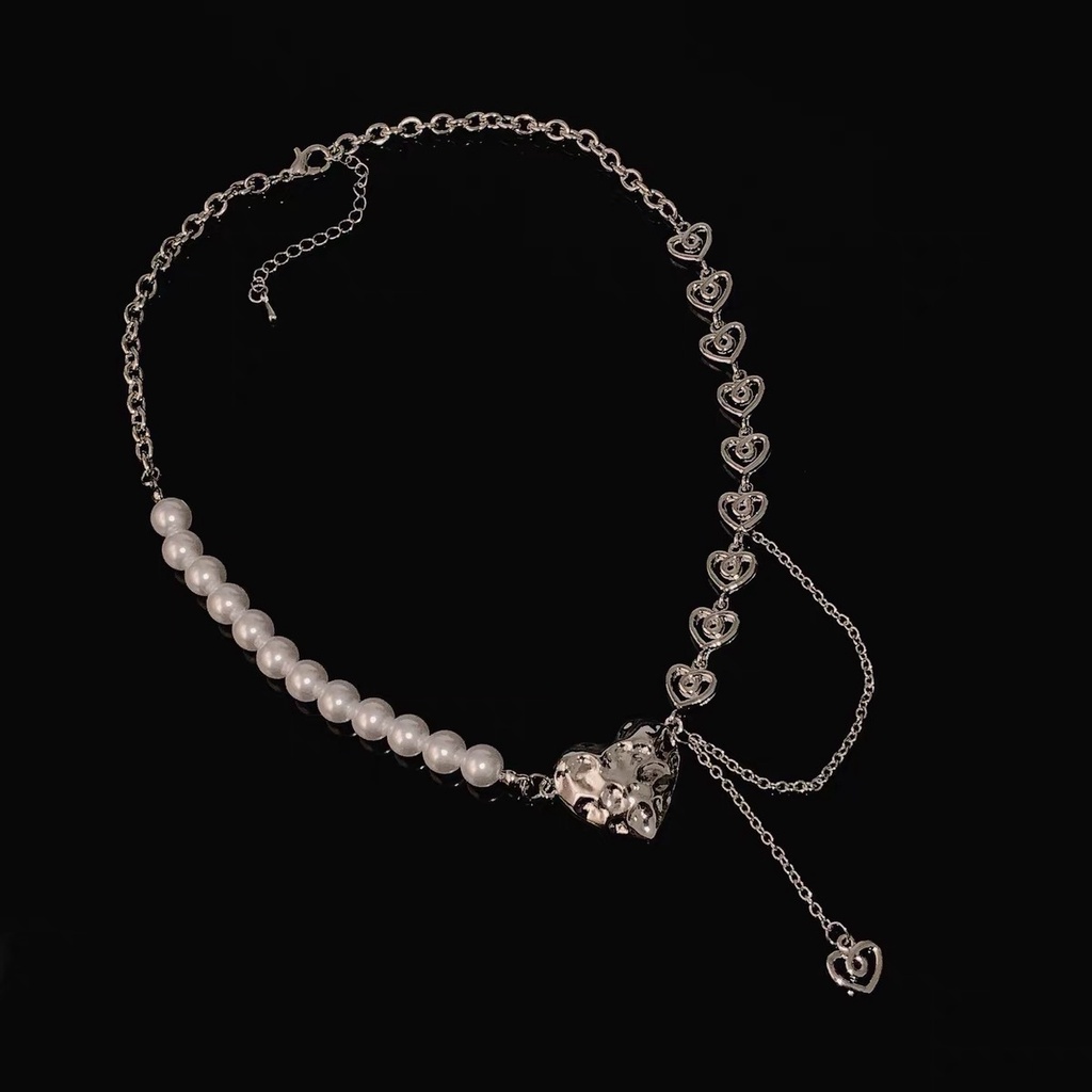 Love Pearl Necklace Accessories Hip Hop Trendy Clavicle Chain Pendant