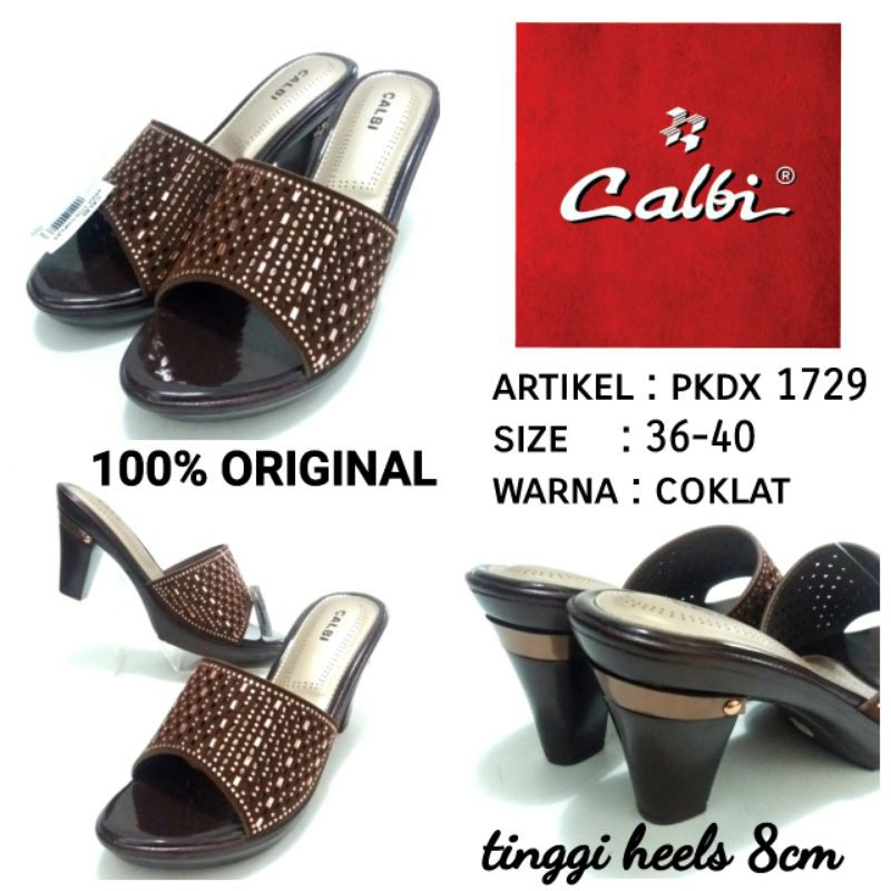 SANDAL SELOP WANITA TERBARU BY CALBI 100% ORIGINAL COKLAT SIZE 36-40 ART PKDX 1729