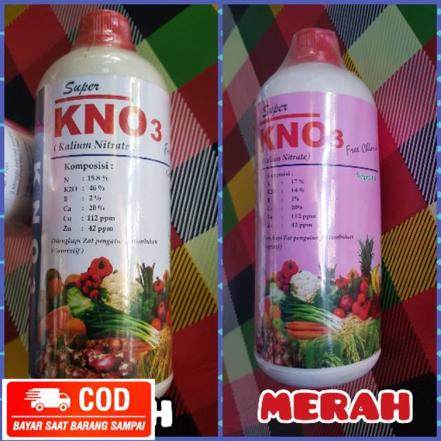 PUPUK KNO3 KNO MERAH DAN KNO3 KNO PUTIH CAIR 1 LITER JPS