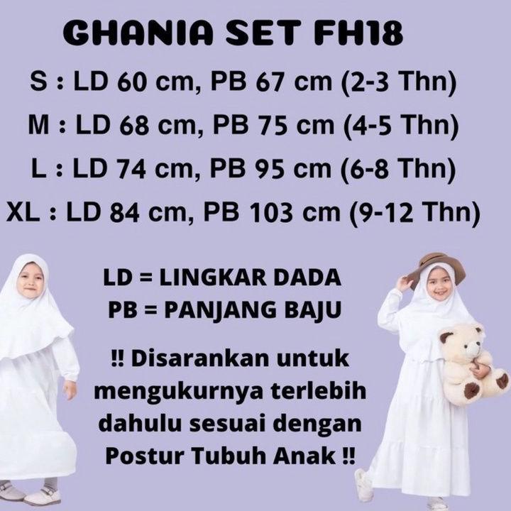 Terbaik.. GAMIS ANAK GHANIA REMPEL SUSUN PUTIH POLOS 1-12 TAHUN