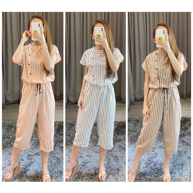 Jumpsuit kerah Shanghai / jumpsuit wanita casual ( 460 )