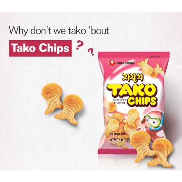 NONGSHIM - TAKO CHIPS SNACK - 60 GR (KOREAN SNACK)