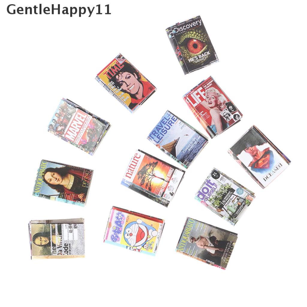 Gentlehappy 12pcs / set Miniatur Buku Komik Untuk Dekorasi Rumah Boneka