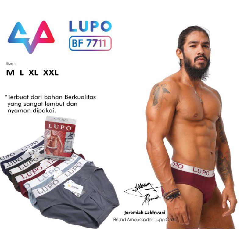 Celana dalam model boxer pria dewasa | boxer segitiga lupo BF7711 bahan katun termurah