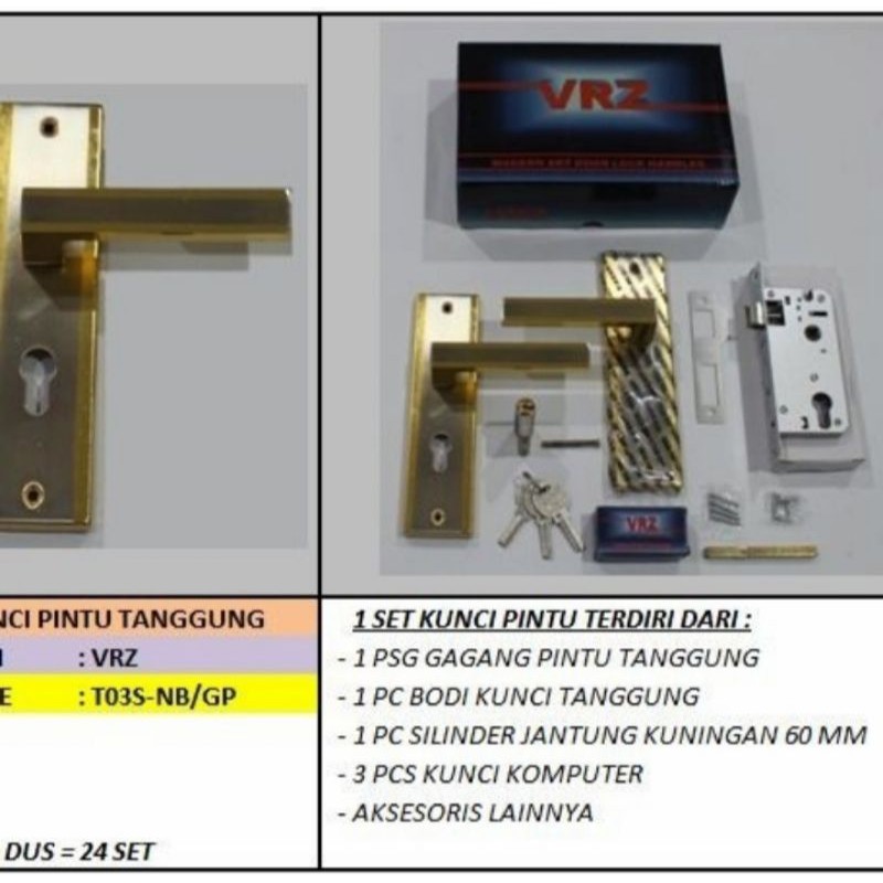 Kunci Pintu Tanggung Virenzzo / Gagang Pintu / Handle Pintu Tanggung