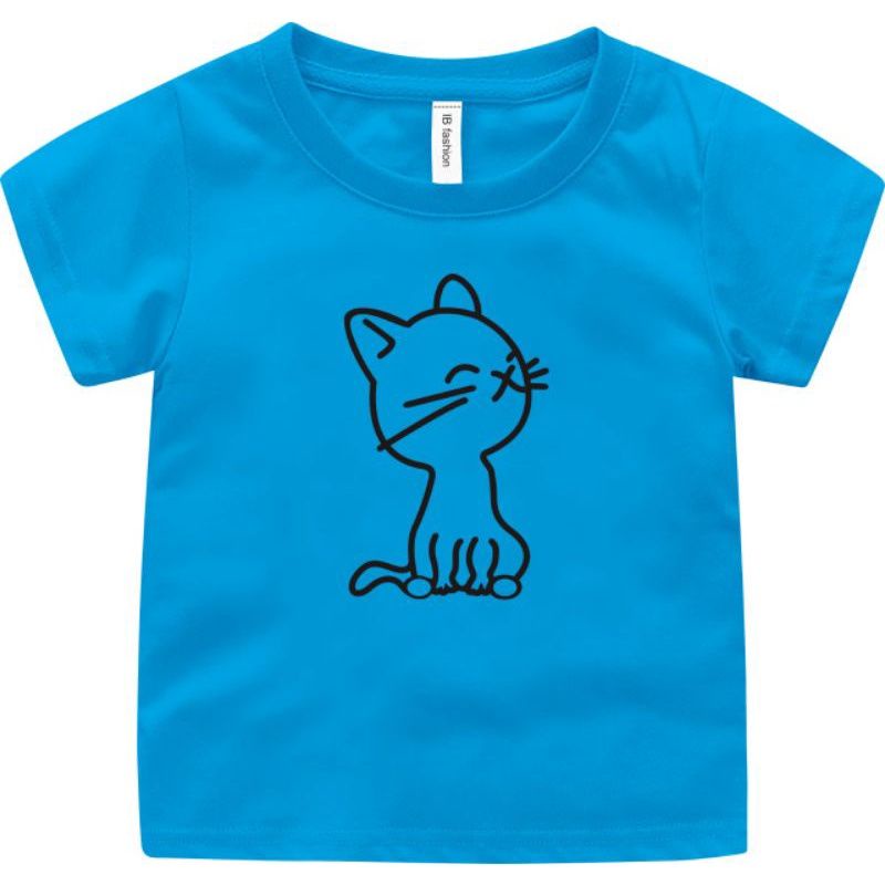 Kaos Baju Anak Perempuan Umjur 2 Sampai 15 Tahun Atasan Tshirt Cewe Murah Motif  Cute Cat Size S M L XL XXL Uxlo Fashion