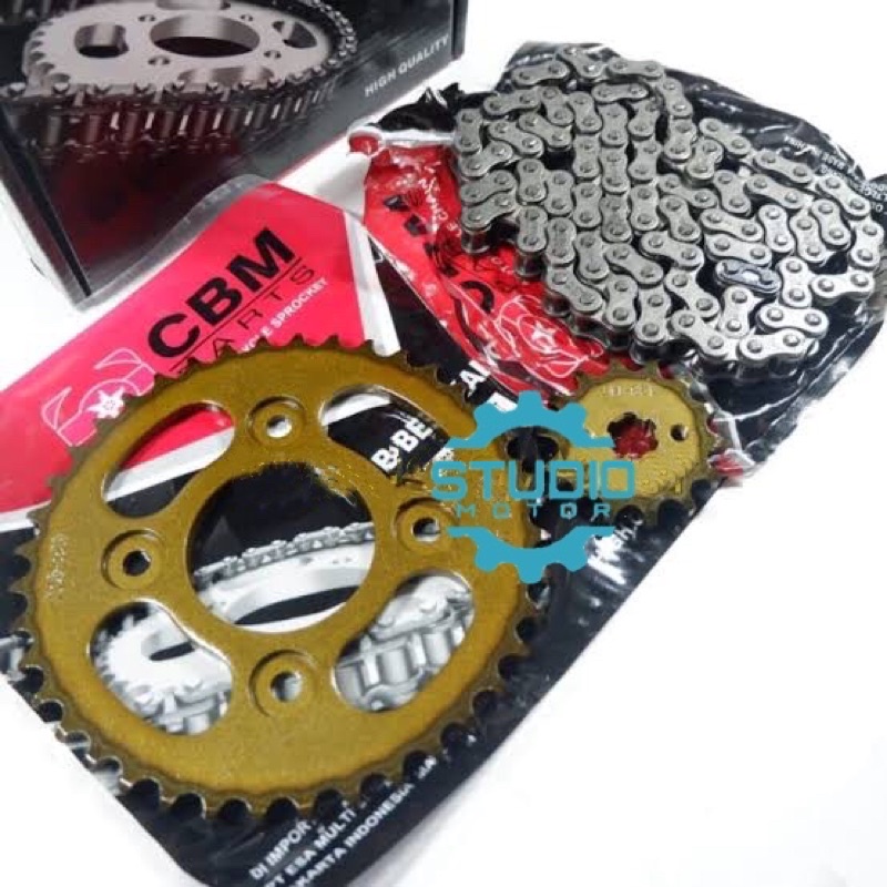 Gear Paket Komplit Gigi Tarik Sepuhan Baja Supra X 125 Revo Blade Fit New