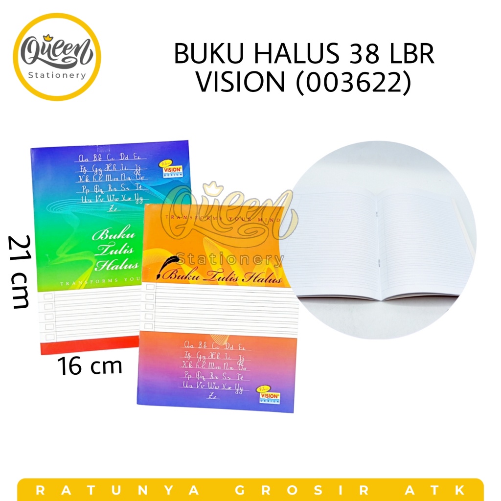 

1 PCS BUKU HALUS 38 LBR VISION / BUKU SEKOLAH / BUKU MENULIS (003622)