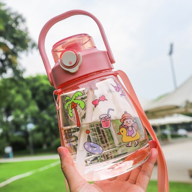 BOTOL MINUM ANAK GEMAS BENING  VIRAL 1.2L [PM]