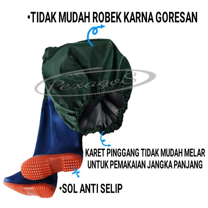 SEPATU BOOTS KARET CELANA PANJANG SEPINGGANG PETANI SAWAH ((110 cm )) SEPATU SAWAH BOOTS KARET SAWAH