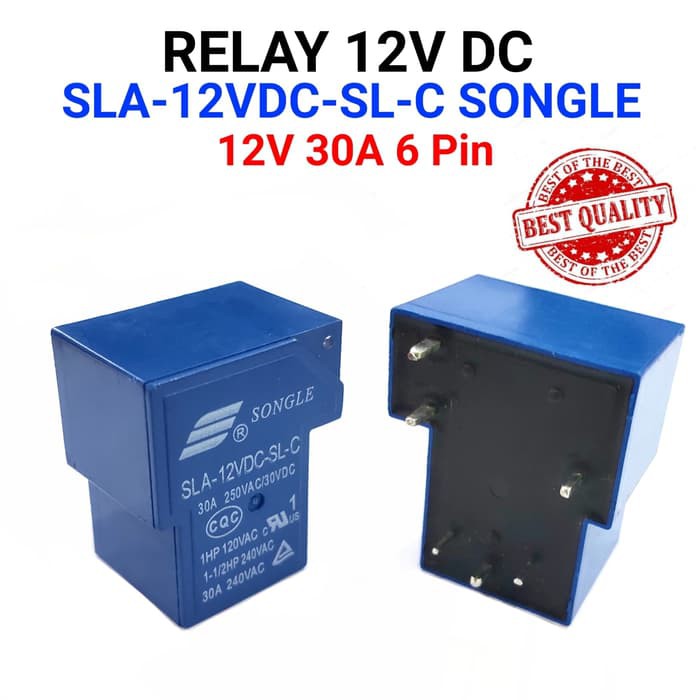 Relay 12VDC 30A 6 Pin SONGLE