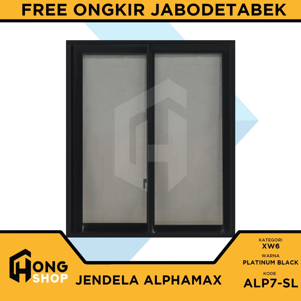 Jendela Aluminium Tebal Alphamax ALP7-SL 120x140 SLIDING 2 Daun