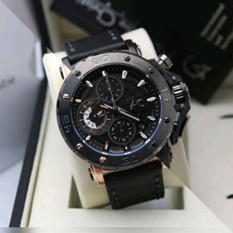 Jam Tangan Alexandre Christie AC 9205 Pria / AC9205 MC Black Original