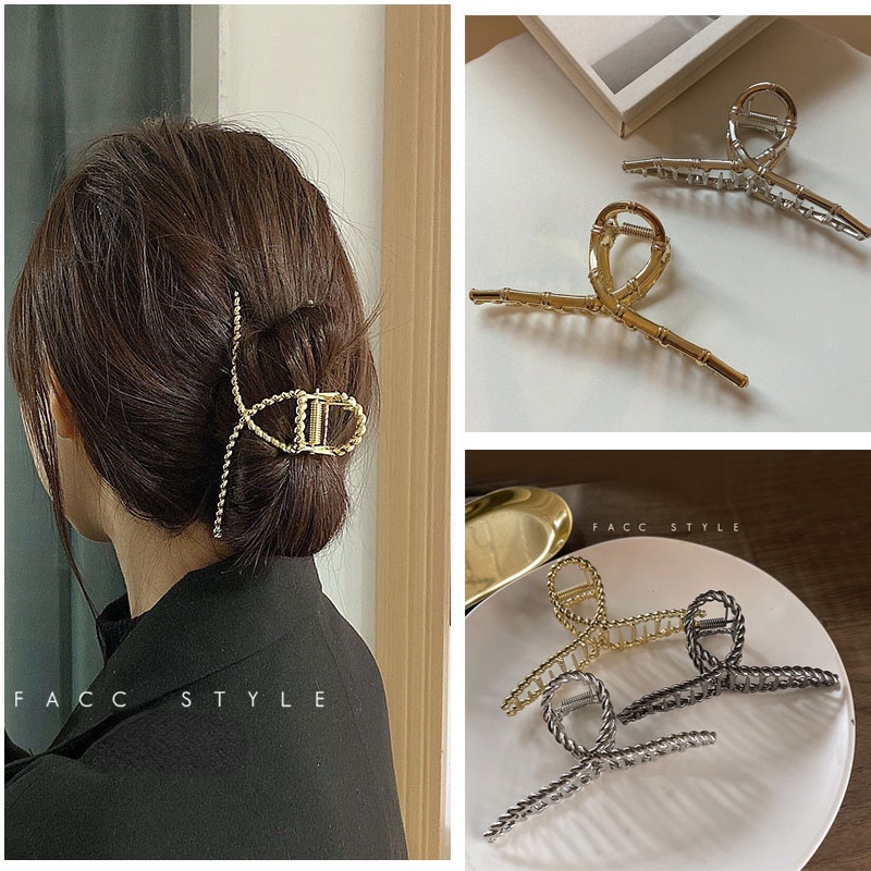 Metal BIG Size 3D Metallic Big Hair Clips Korean Style for Women