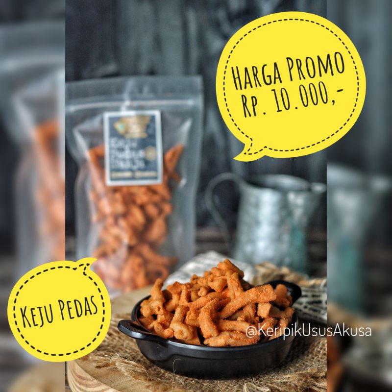 

Promo Keripik Usus Keju Pedas, Kripik Usus Kekinian Rasa Keju Pedas, Keripik Usus Akusan