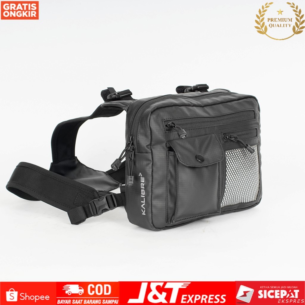 TAS SLEMPANG MINI PRIA/WANITA WAISBAG TAS PINGGANG VEST BAG KAPASITAS3L BLACK MK921332000 ORIGINAL -