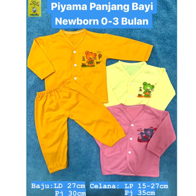 PIYAMA PANJANG BAYI NEWBORN WARNA 0-3 BULAN