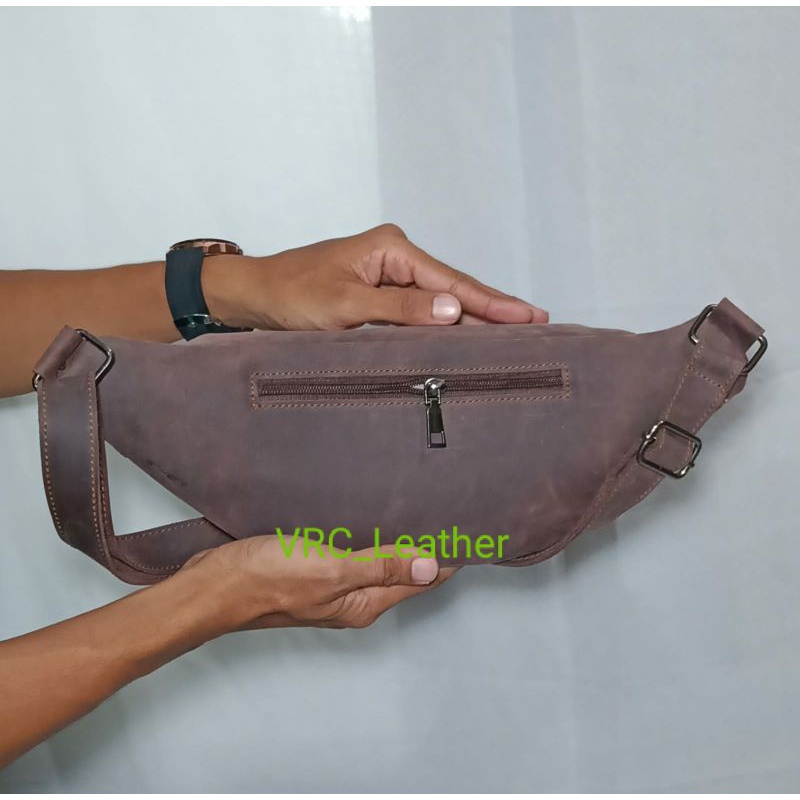 Tas Waistbag VRC_Leather Tali Full Kulit Sapi Asli Crazy Horse