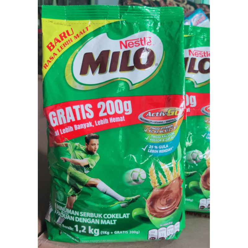 Milo activGo coklat 1kg+ 200gram