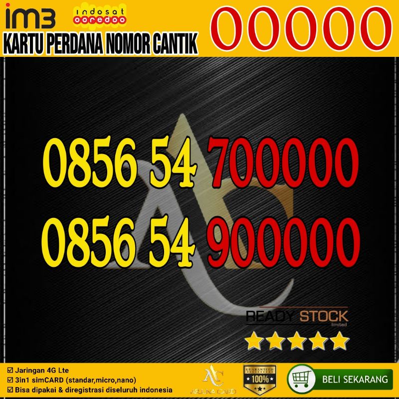 Nomor Cantik im3 0856 00000 indosat panca 00000 ooredoo
