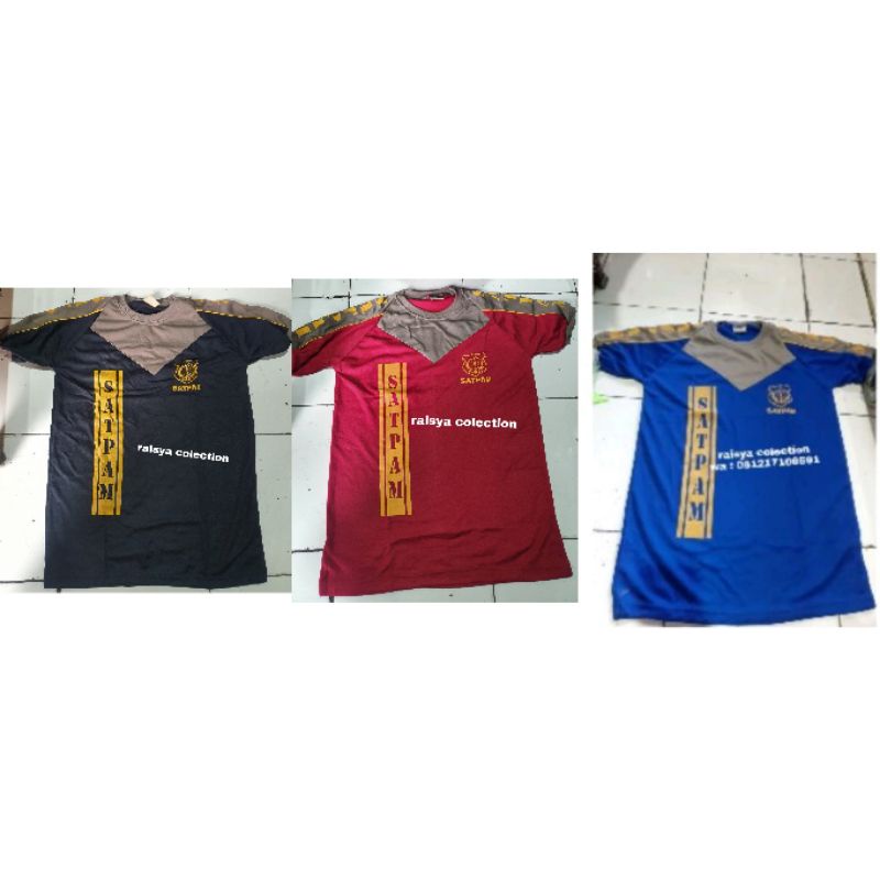 kaos satpam sablon kombinasi / kaos security sablon kombinasi