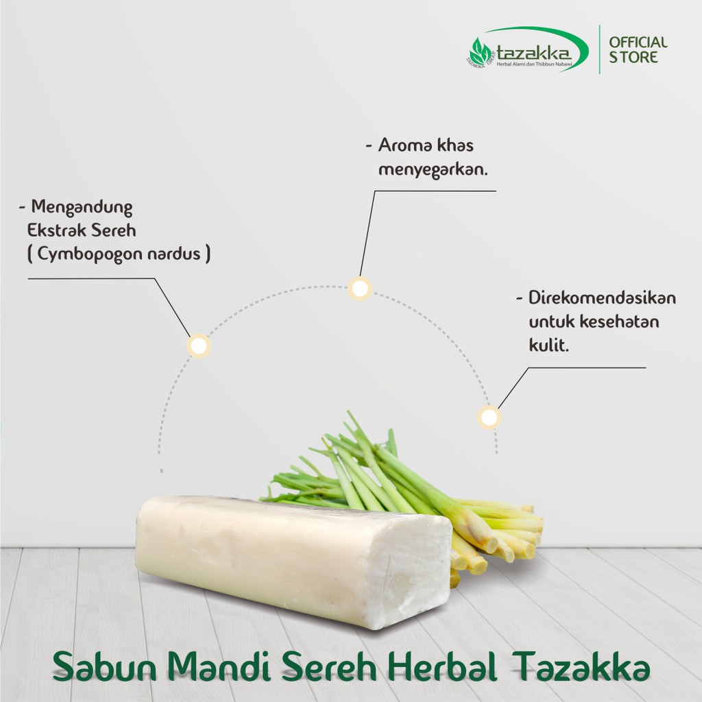 Sabun mandi herbal sereh tazakka alami tanpa efek samping kualitas terpercaya | ORIGINAL